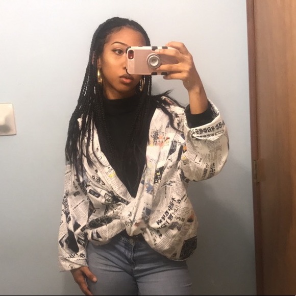 Jackets & Coats Oversized Japanese Newspaper Jacket Xl Poshmark